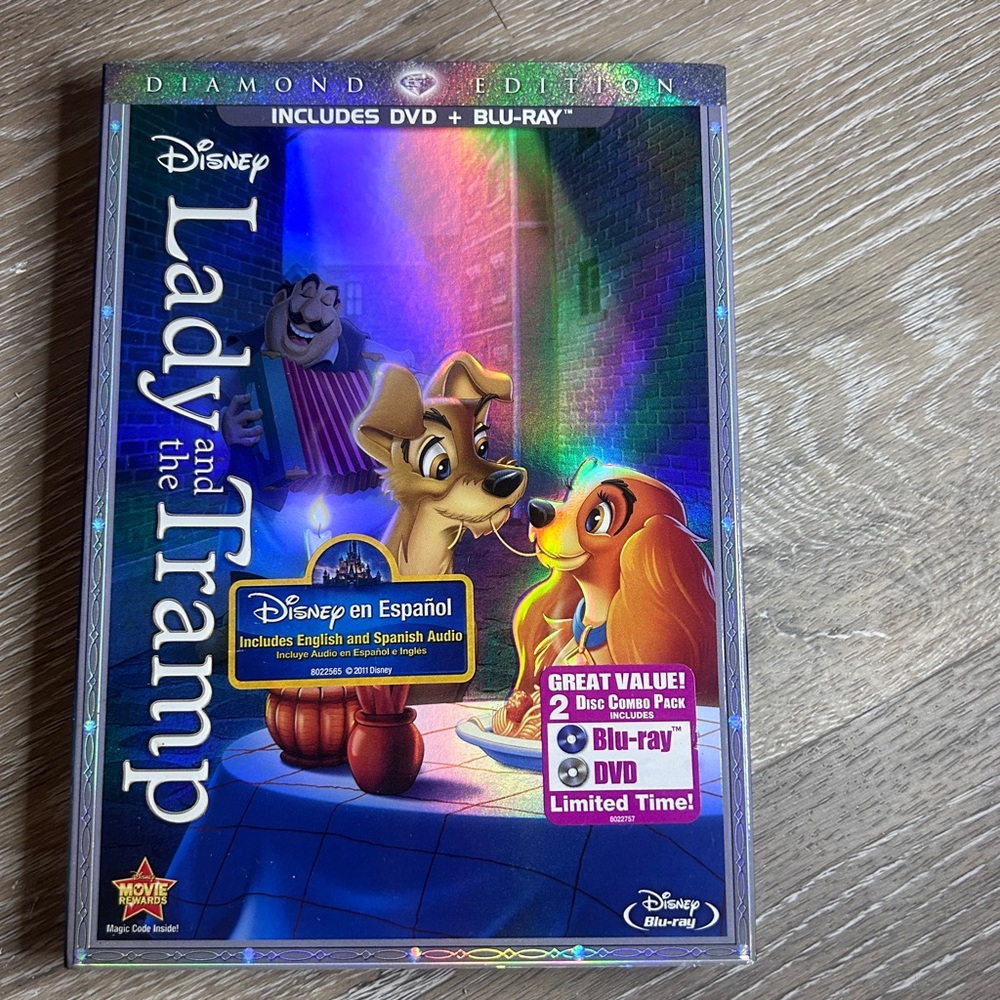 🎬Disney Lady and the Tramp 💎Diamond Edition Blu-ray DVD- New Factory Sealed